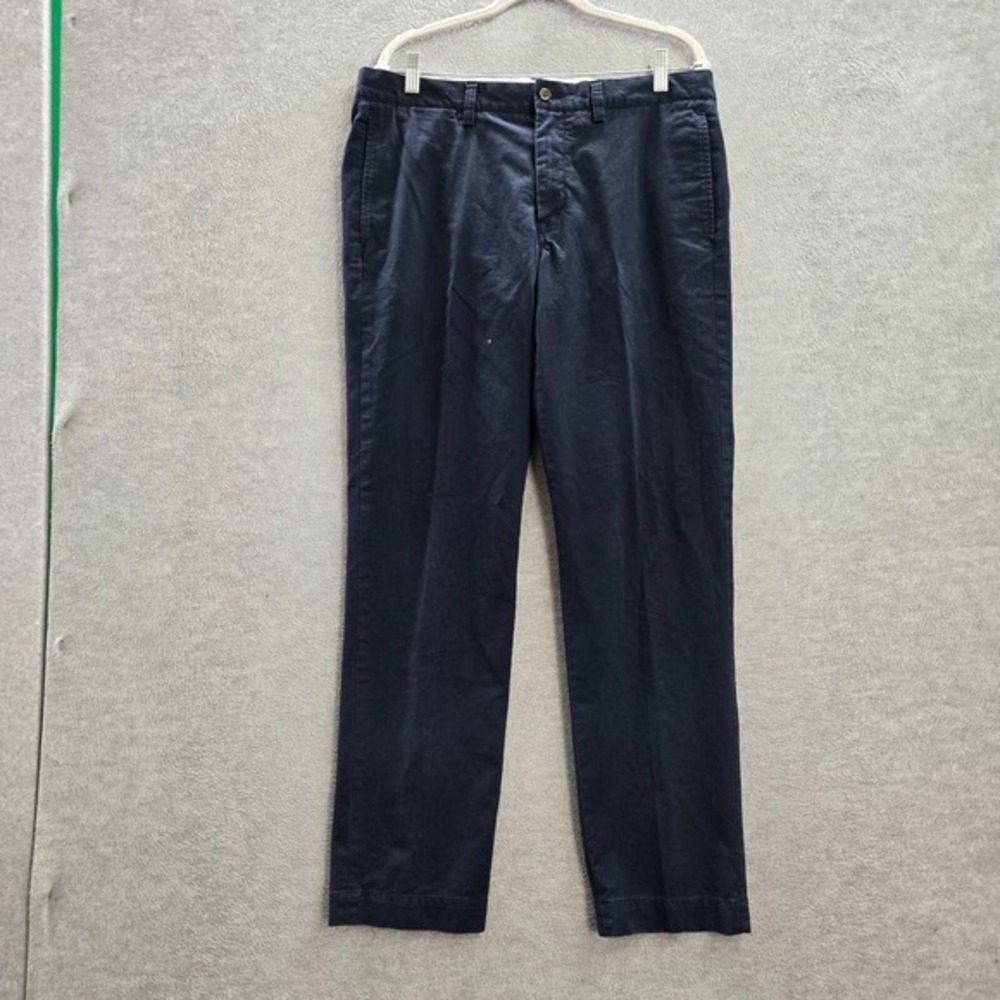 Polo Ralph Lauren Men Pants 34x32 Blue Straight Fit Chino Pocket Mid Rise Cotton